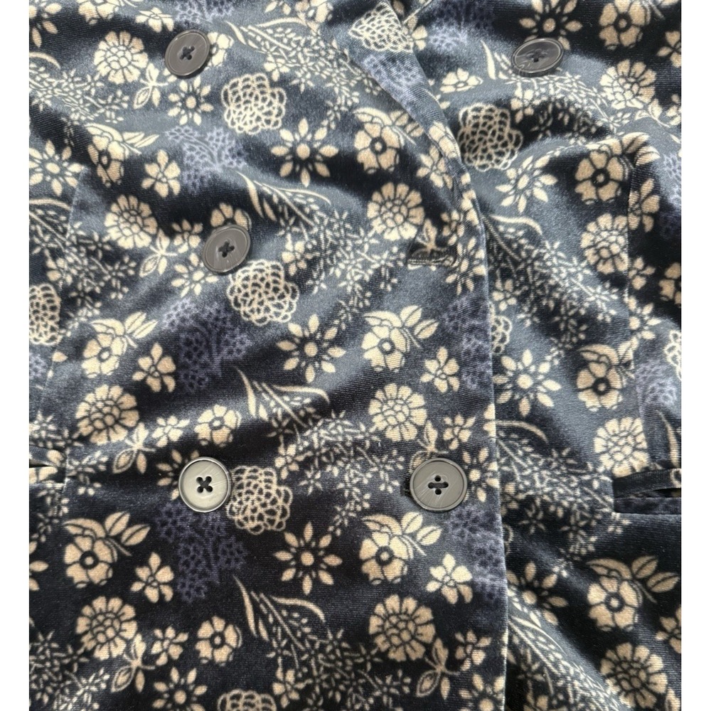 Carolina Belle Navy Velvet‎ Floral Blazer Jacket Womens Size S *FLAW - Picture 11 of 11